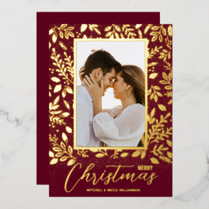 Foto van Merry KerstGreenery Folie Feestdagenkaart