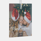 Foto van Merry kerstry - moderne tekst Glas Ornament (Voorkant Rechts)