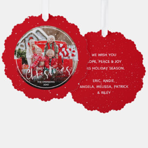 Foto van Merry Kerstscript Ornament Kaart