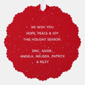 Foto van Merry Kerstscript Ornament Kaart (Achterkant)