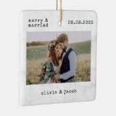 Foto van Merry & Married First Kerstbruiloft Keramisch Ornament (Rechts)