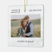 Foto van Merry & Married First Kerstbruiloft Keramisch Ornament (Links)