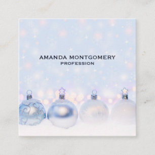 Foto van metallische kerstbalken vierkante visitekaartje