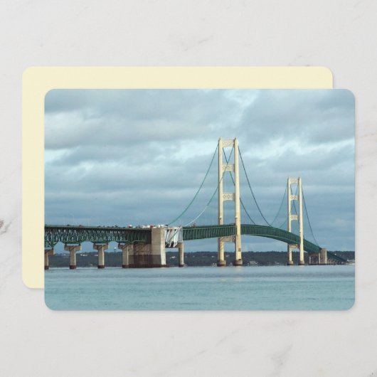 Foto van Michigan Mackinac Bridge Kaart (Voorkant / Achterkant)