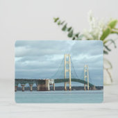 Foto van Michigan Mackinac Bridge Kaart (Staand voorkant)