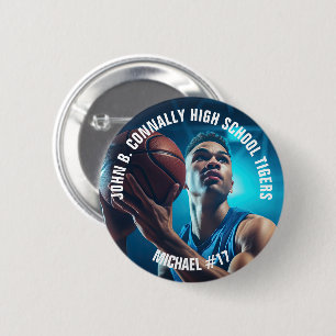 Foto van middelbare scholier basketballer Geest Ronde Button 5,7 Cm