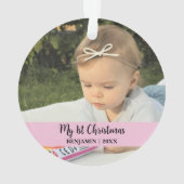 Foto van mijn eerste baby kerst ornament (achterkant)