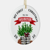Foto van mijn eerste kerstfeest als tante keramisch ornament (Rechts)