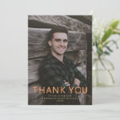 Foto van modern Afstuderen Neon Lights Bedankkaart (Staand voorkant)