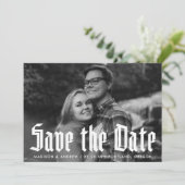 Foto van Modern Blackletter Typografie Save The Date (Staand voorkant)