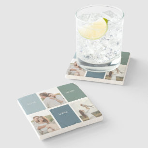 Foto van Modern Family Collage   Liefde Live Stenen Onderzetter