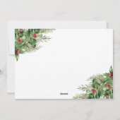 Foto van Modern Holly Berry Greenery 3 Feestdagenkaart (Achterkant)