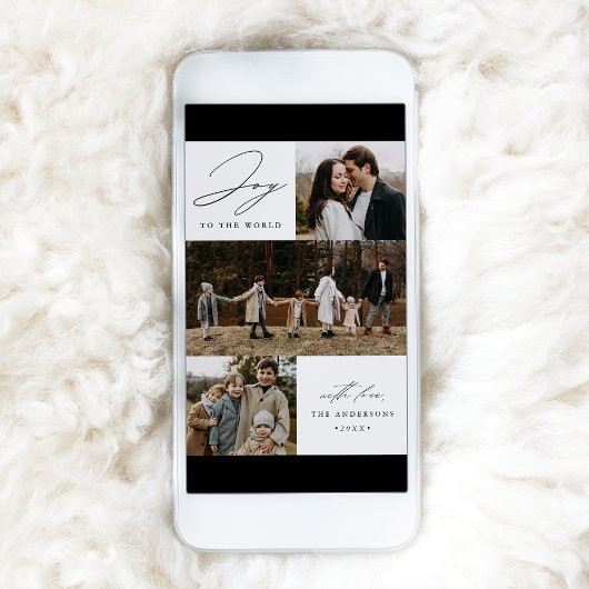 Foto van Modern Joy to World 4 Feestdagenkaart