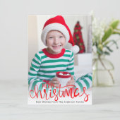 Foto van modern kerstscript voor Merry Feestdagenkaart (Staand voorkant)