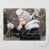 Foto van modern kerstscript voor Merry Folie Feestdagen Briefkaart (Voorkant)