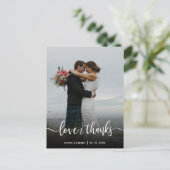Foto van Modern Love and Bedankt Wedding Briefkaart (Staand voorkant)