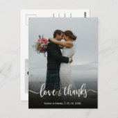 Foto van Modern Love and Bedankt Wedding Briefkaart (Voorkant / Achterkant)