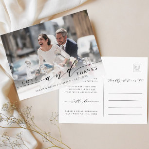 Foto van Modern Love and Bedankt Wedding Briefkaart