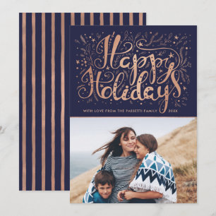 Foto van Modern Prettige feestdagen Gold Foil (Fau Feestdagenkaart