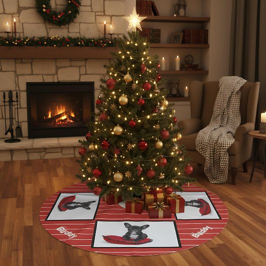 Foto van Modern Red Dog Pet Kerstboom Rok