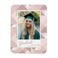 Foto van modern roze glitter Script Afstuderen Gir