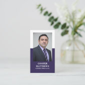 Foto van Modern White & Navy Professional Visitekaartje (Staand voorkant)