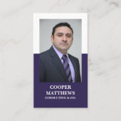 Foto van Modern White & Navy Professional Visitekaartje (Voorkant)