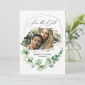 Foto van moderne elegant, behalve de date rustige save the date (Staand voorkant)