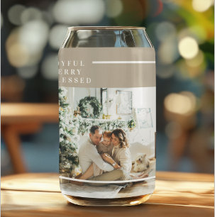 Foto van moderne familie   Joyful Merry Blessed Blikvorm Glas