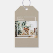 Foto van moderne familie | Joyful Merry Blessed Cadeaulabel (Voorkant)