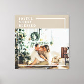 Foto van moderne familie | Joyful Merry Blessed Canvas Afdruk (Voorkant)