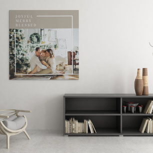 Foto van moderne familie Joyful Merry Blessed Canvas Afdruk