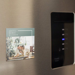 Foto van moderne familie Joyful Merry Blessed Magneet