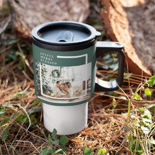 Foto van moderne familie Joyful Merry Blessed Reisbeker