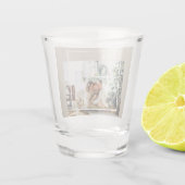 Foto van moderne familie | Joyful Merry Blessed Shot Glas (Achterkant)