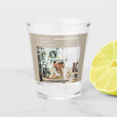 Foto van moderne familie | Joyful Merry Blessed Shot Glas (Voorkant)