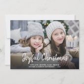 Foto van moderne Joyful-kerstscript Feestdagenkaart (Voorkant)