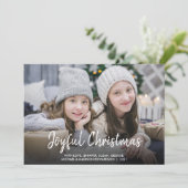 Foto van moderne Joyful-kerstscript Feestdagenkaart (Staand voorkant)