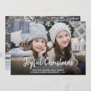 Foto van moderne Joyful-kerstscript Feestdagenkaart