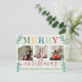 Foto van moderne kerstavond feestdagenkaart (Staand voorkant)