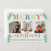 Foto van moderne kerstavond feestdagenkaart (Voorkant / Achterkant)