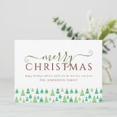 Foto van moderne kerstbomen feestdagenkaart (Staand voorkant)