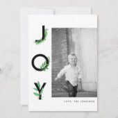 Foto van moderne Leafy Joy-scripts Feestdagenkaart (Voorkant)