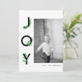 Foto van moderne Leafy Joy-scripts Feestdagenkaart (Staand voorkant)