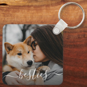 Foto van Moeder en Hond Beste Vrienden Sleutelhanger