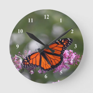 Foto van Monarch Sinaasappel Butterfly Ronde Klok