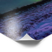 Foto van Moonrise en Northern Lights Foto Afdruk (Hoek)