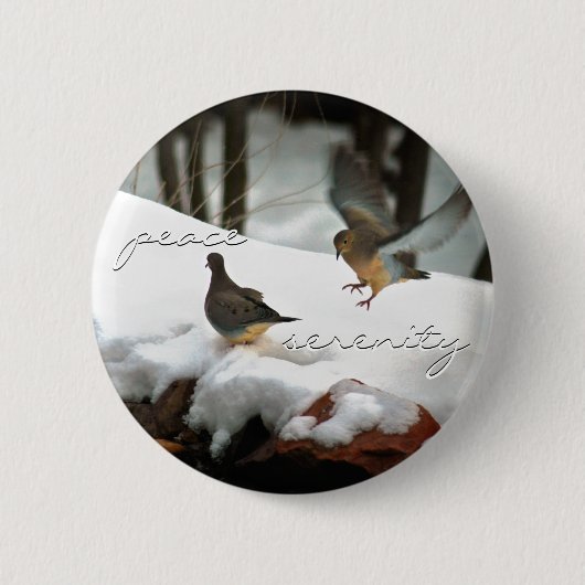 Foto van Mourning Doves Ronde Button 5,7 Cm (Voorkant)