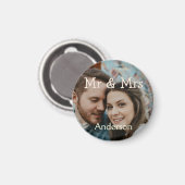 foto van mr & mrs naam kerst koppel huwelijksgeel magneet (Voorkant / Achterkant)