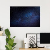 Foto van Navy Blue Milkyway Nightsky Galaxy Poster (Thuiskantoor)